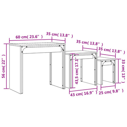 vidaXL Nesting Coffee Tables 3 pcs Grey Sonoma Engineered Wood