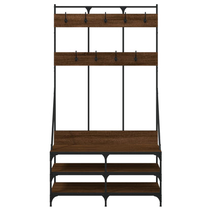 vidaXL Clothes Rack with Shoe Storage Brown Oak 100x40x184 cm