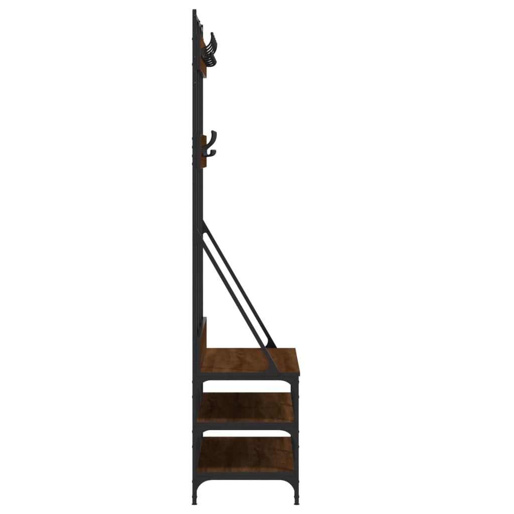 vidaXL Clothes Rack with Shoe Storage Brown Oak 100x40x184 cm