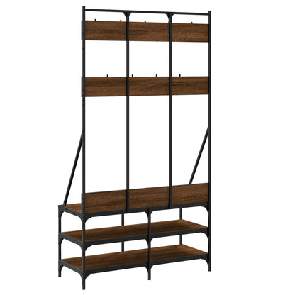 vidaXL Clothes Rack with Shoe Storage Brown Oak 100x40x184 cm