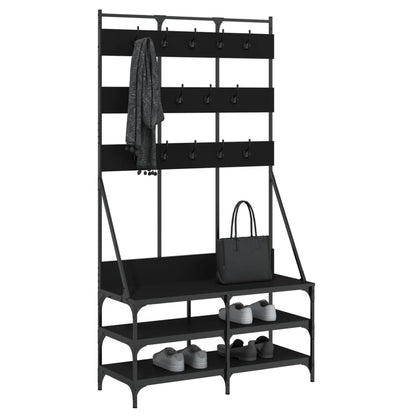 vidaXL Clothes Rack with Shoe Storage Black 100x40x184 cm