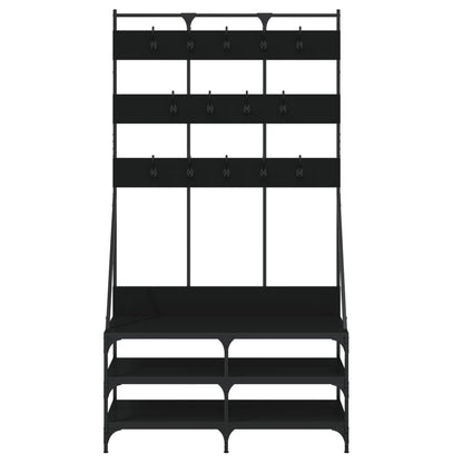 vidaXL Clothes Rack with Shoe Storage Black 100x40x184 cm