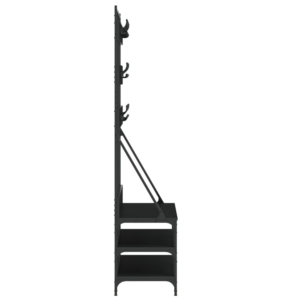 vidaXL Clothes Rack with Shoe Storage Black 100x40x184 cm