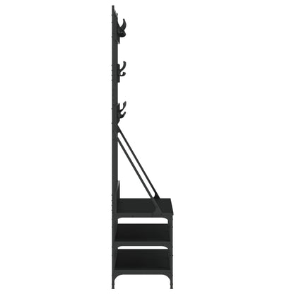 vidaXL Clothes Rack with Shoe Storage Black 100x40x184 cm