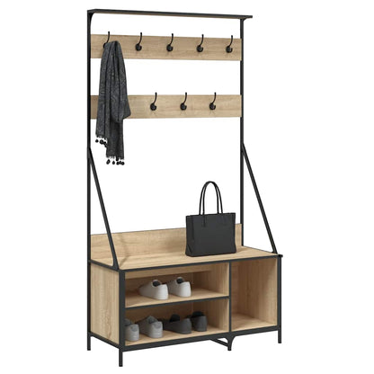 vidaXL Clothes Rack with Shoe Storage Sonoma Oak 100x41x184 cm