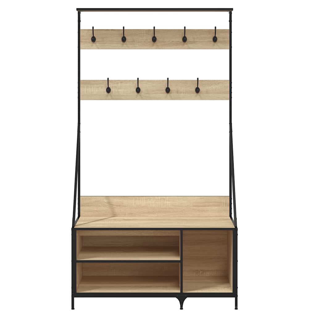 vidaXL Clothes Rack with Shoe Storage Sonoma Oak 100x41x184 cm