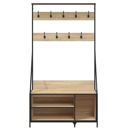 vidaXL Clothes Rack with Shoe Storage Sonoma Oak 100x41x184 cm