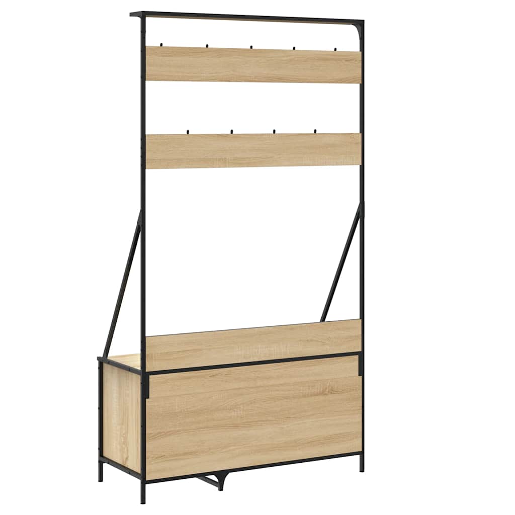 vidaXL Clothes Rack with Shoe Storage Sonoma Oak 100x41x184 cm