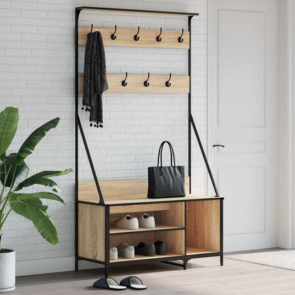 vidaXL Clothes Rack with Shoe Storage Sonoma Oak 100x41x184 cm