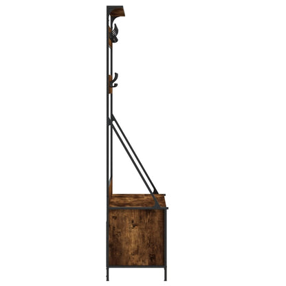 vidaXL Clothes Rack with Shoe Storage Smoked Oak 100x41x184 cm