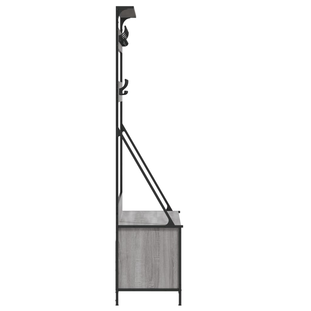 vidaXL Clothes Rack with Shoe Storage Grey Sonoma 100x41x184 cm