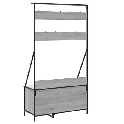 vidaXL Clothes Rack with Shoe Storage Grey Sonoma 100x41x184 cm