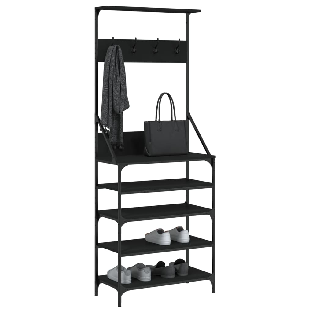 vidaXL Clothes Rack | Black | Engineered wood, metal | Medium | Clothes Rack