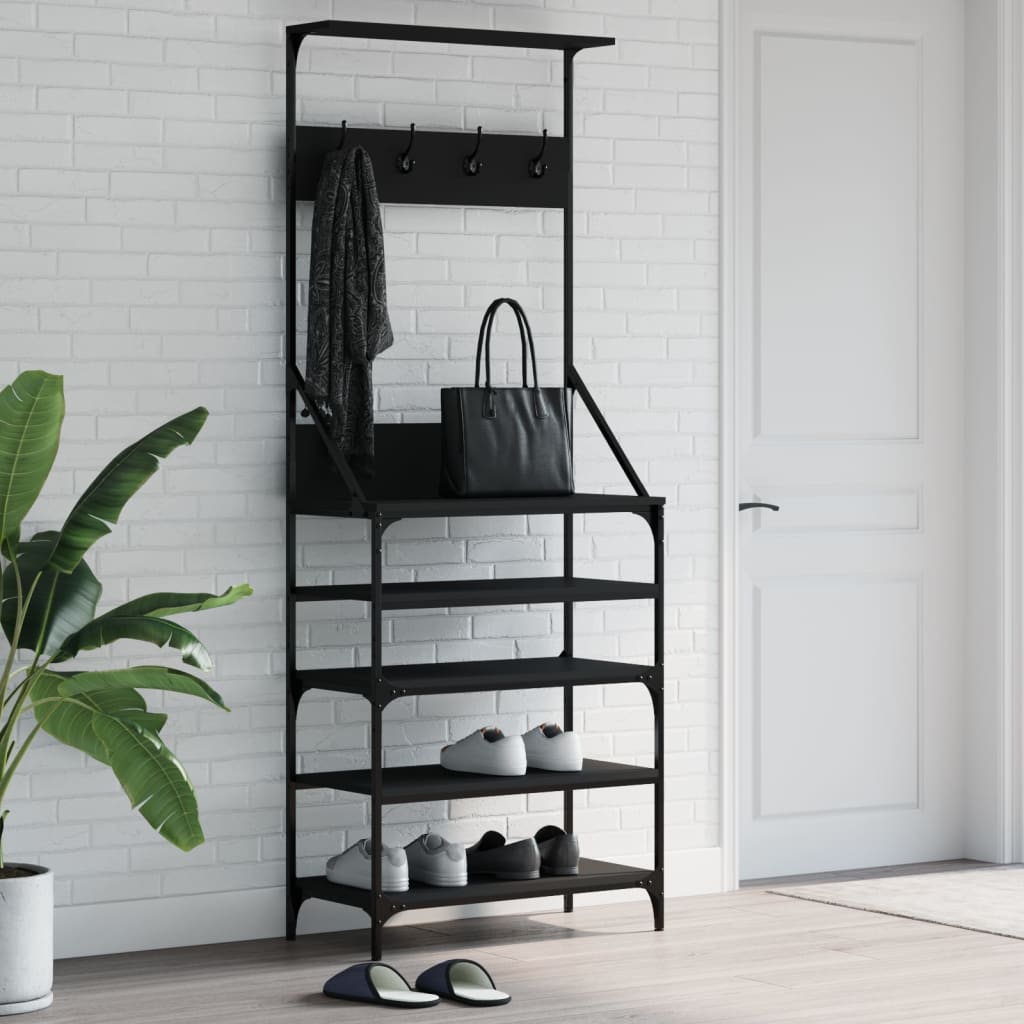 vidaXL Clothes Rack | Black | Engineered wood, metal | Medium | Clothes Rack