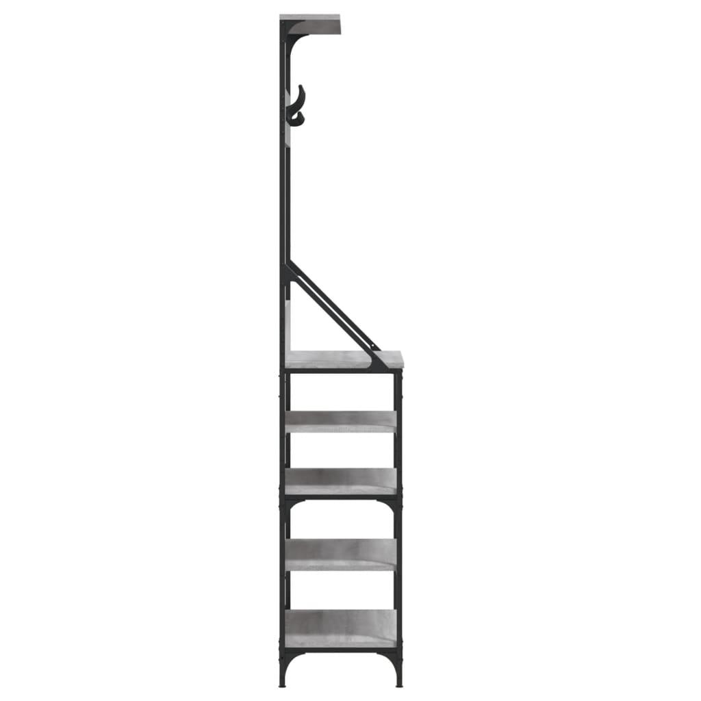 vidaXL Clothes Rack with Shoe Storage Grey Sonoma 70x34x184 cm