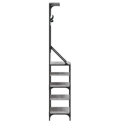 vidaXL Clothes Rack with Shoe Storage Grey Sonoma 70x34x184 cm