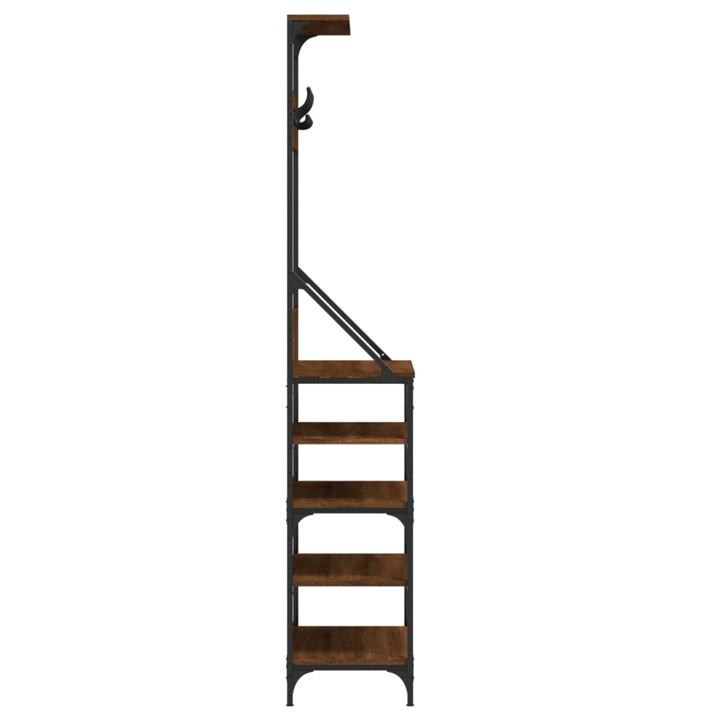 vidaXL Clothes Rack with Shoe Storage Brown Oak 70x34x184 cm