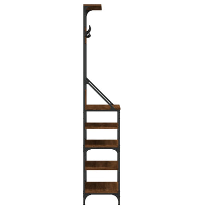 vidaXL Clothes Rack with Shoe Storage Brown Oak 70x34x184 cm