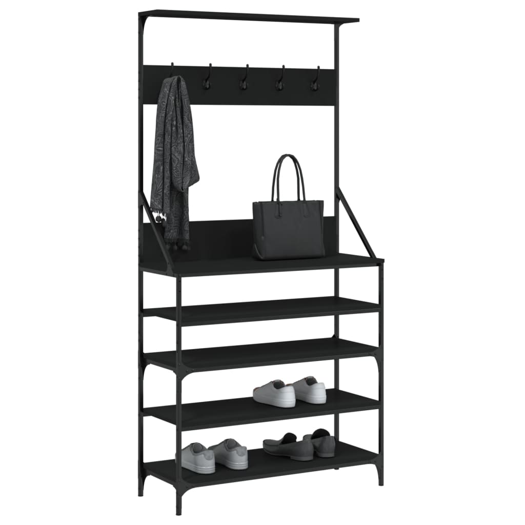 vidaXL Clothes Rack | Black | Engineered wood, Metal | Medium | Clothes Rack