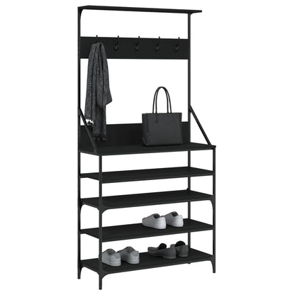 vidaXL Clothes Rack | Black | Engineered wood, Metal | Medium | Clothes Rack