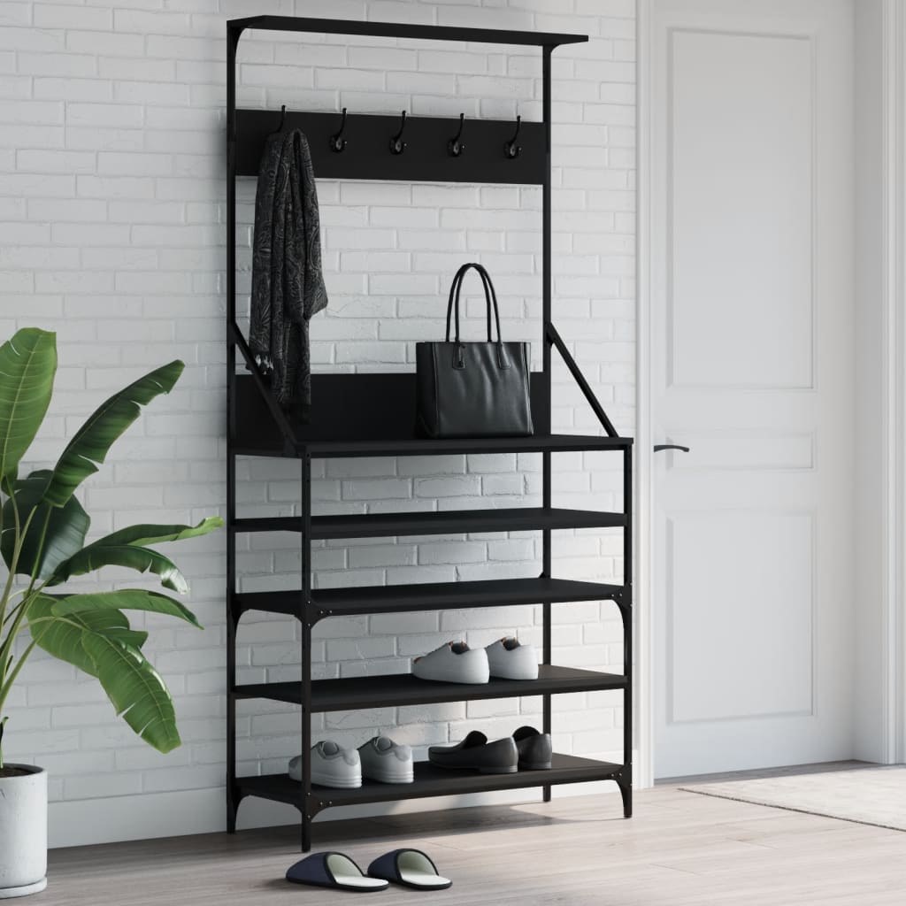 vidaXL Clothes Rack | Black | Engineered wood, Metal | Medium | Clothes Rack