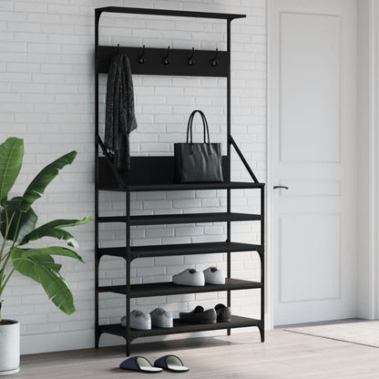 vidaXL Clothes Rack | Black | Engineered wood, Metal | Medium | Clothes Rack