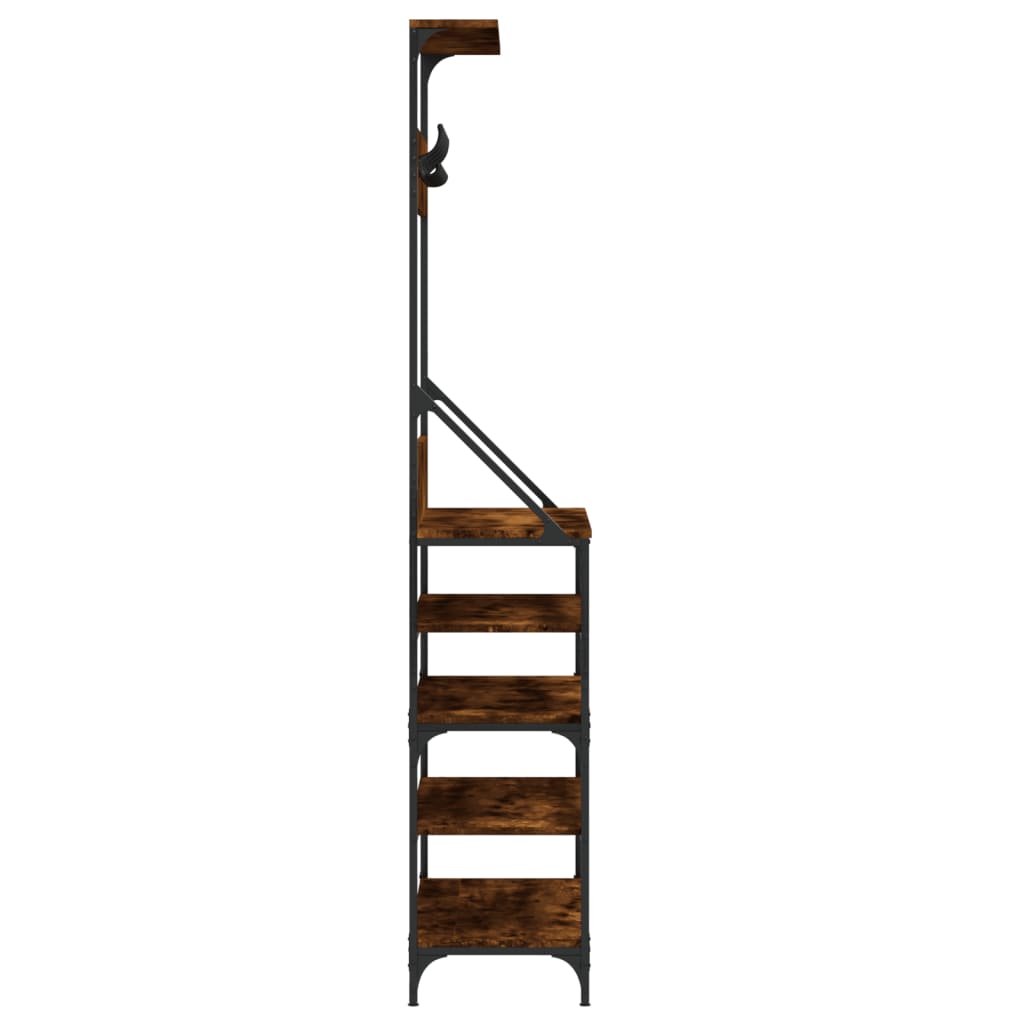 vidaXL Clothes Rack with Shoe Storage Smoked Oak 90x34x184 cm