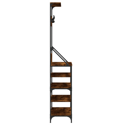 vidaXL Clothes Rack with Shoe Storage Smoked Oak 90x34x184 cm