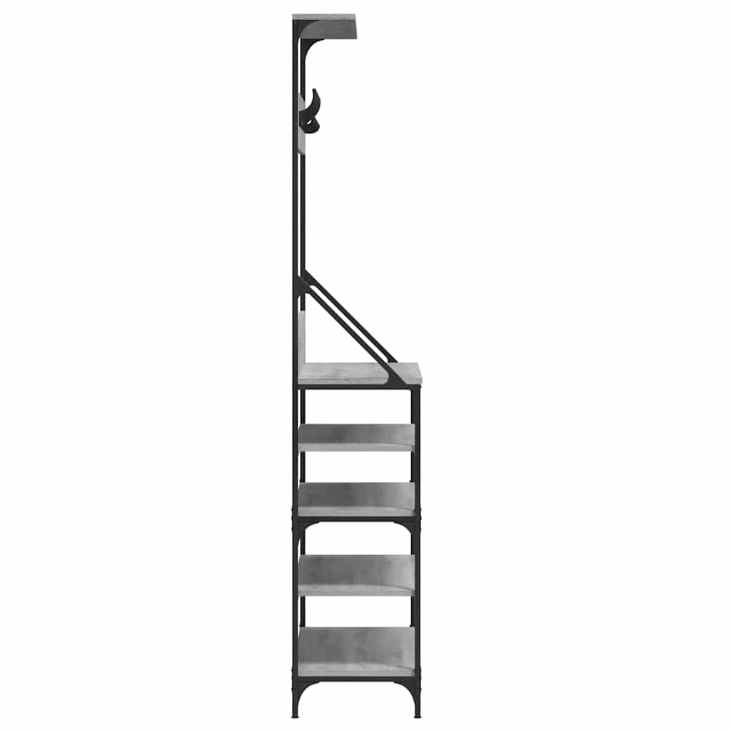 vidaXL Clothes Rack with Shoe Storage Grey Sonoma 90x34x184 cm