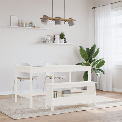 vidaXL Hall Bench White 100x28x45 cm Solid Wood Pine