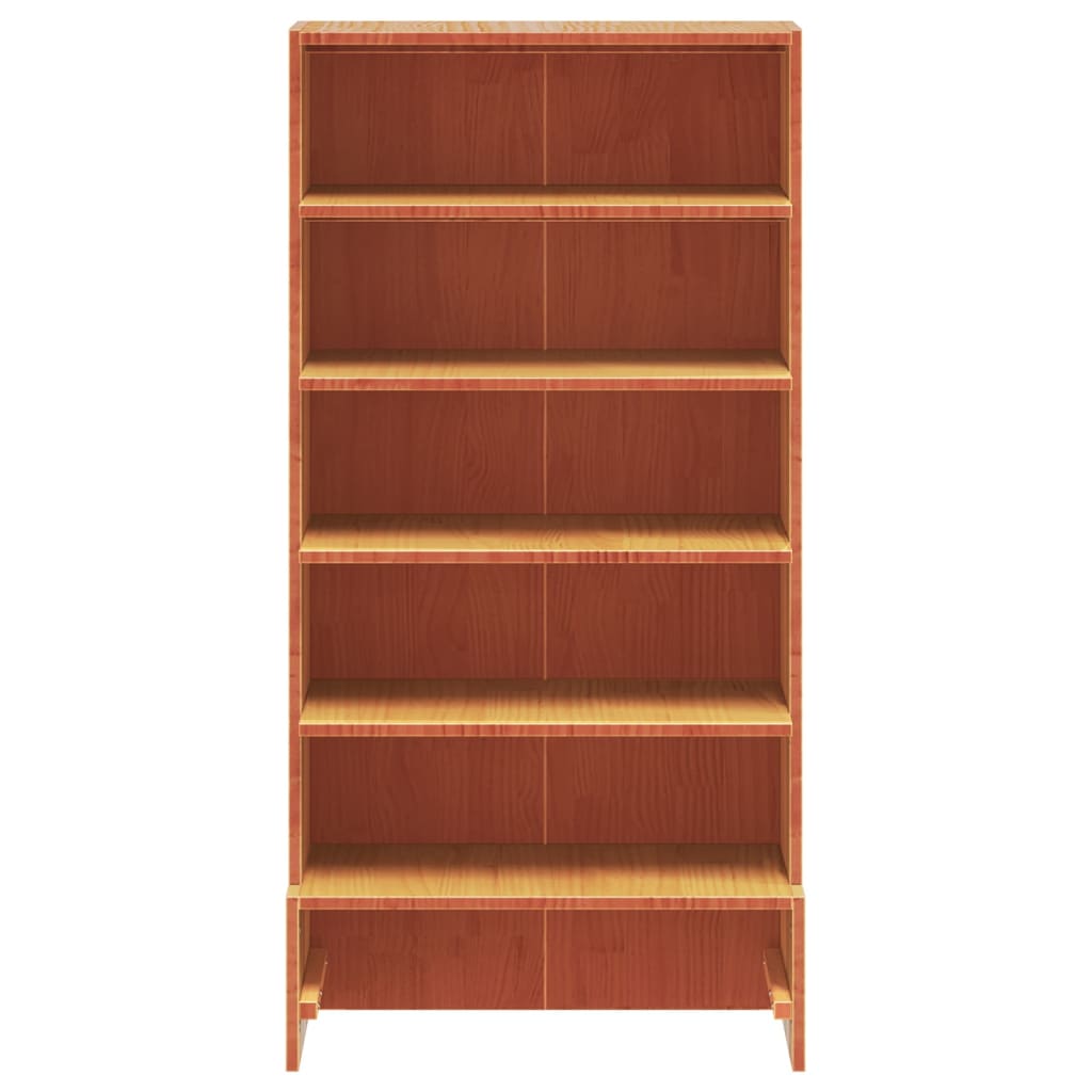 vidaXL Shoe Cabinet Wax Brown 52x30x104 cm Solid Wood Pine