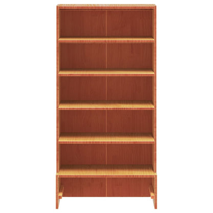 vidaXL Shoe Cabinet Wax Brown 52x30x104 cm Solid Wood Pine