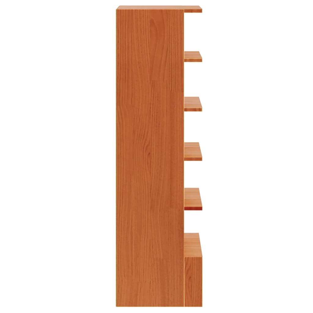 vidaXL Shoe Cabinet Wax Brown 52x30x104 cm Solid Wood Pine