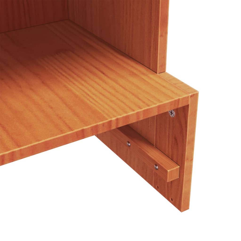 vidaXL Shoe Cabinet Wax Brown 52x30x104 cm Solid Wood Pine