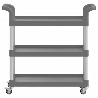 vidaXL 3-Tier Trolley Grey 77x34x72 cm Aluminium