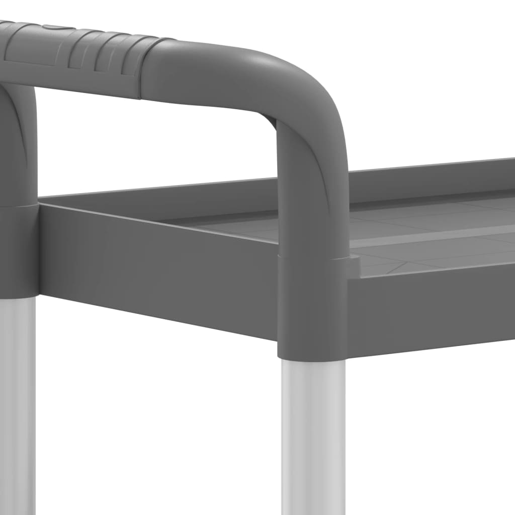 vidaXL 3-Tier Trolley Grey 77x34x72 cm Aluminium