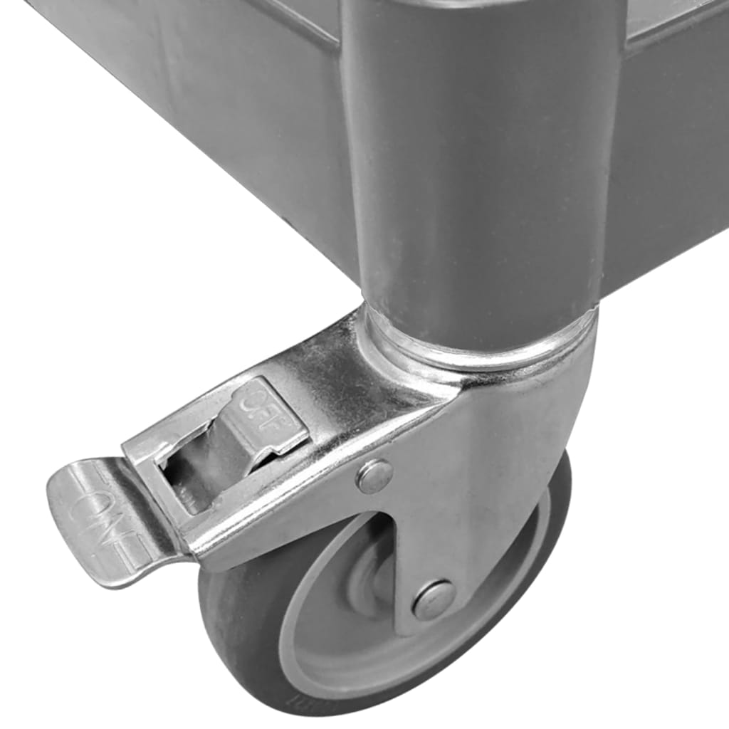 vidaXL 3-Tier Trolley Grey 77x34x72 cm Aluminium