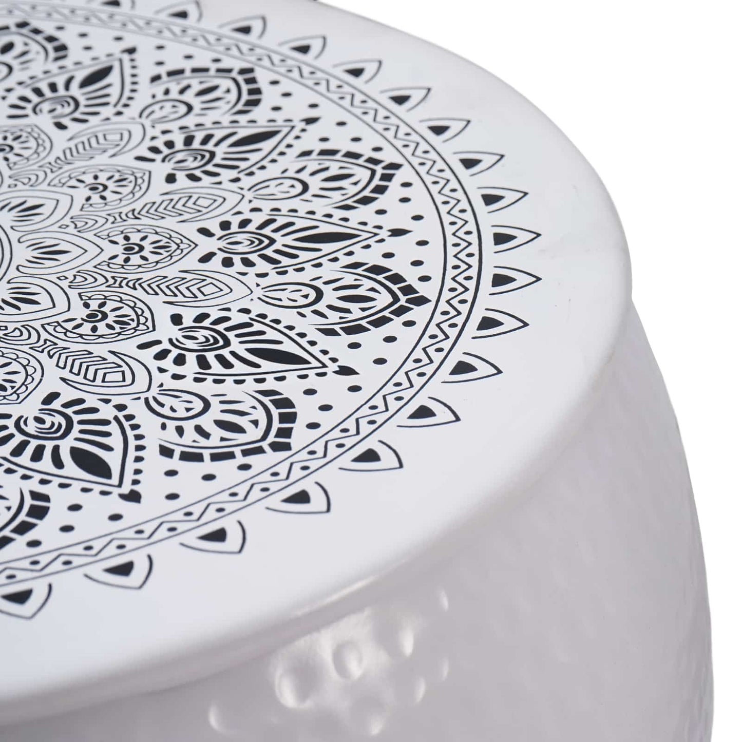 vidaXL Round Coffee Table Hammered White Ø 55 x 55 cm Aluminium