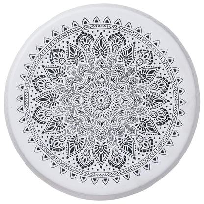 vidaXL Round Coffee Table Hammered White Ø 55 x 55 cm Aluminium