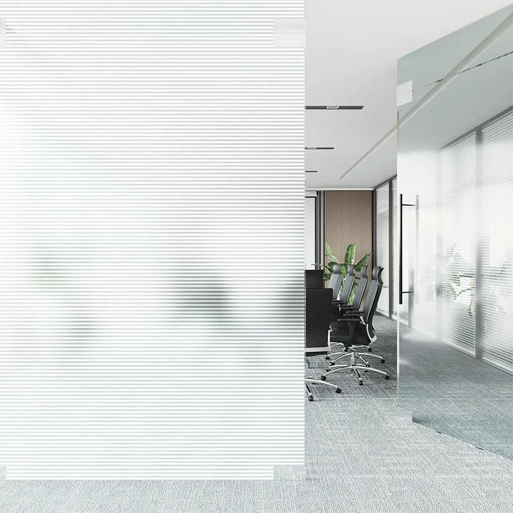 vidaXL Window Films Frosted Stripes Design PVC