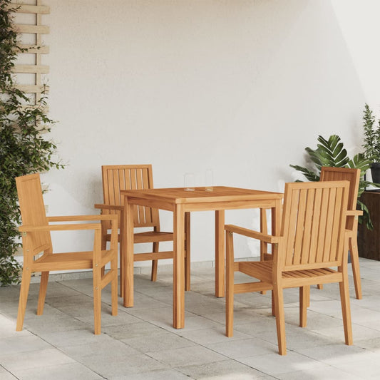 vidaXL Stackable Garden Chairs 4 pcs 56,5x57,5x91 cm Solid Wood Teak
