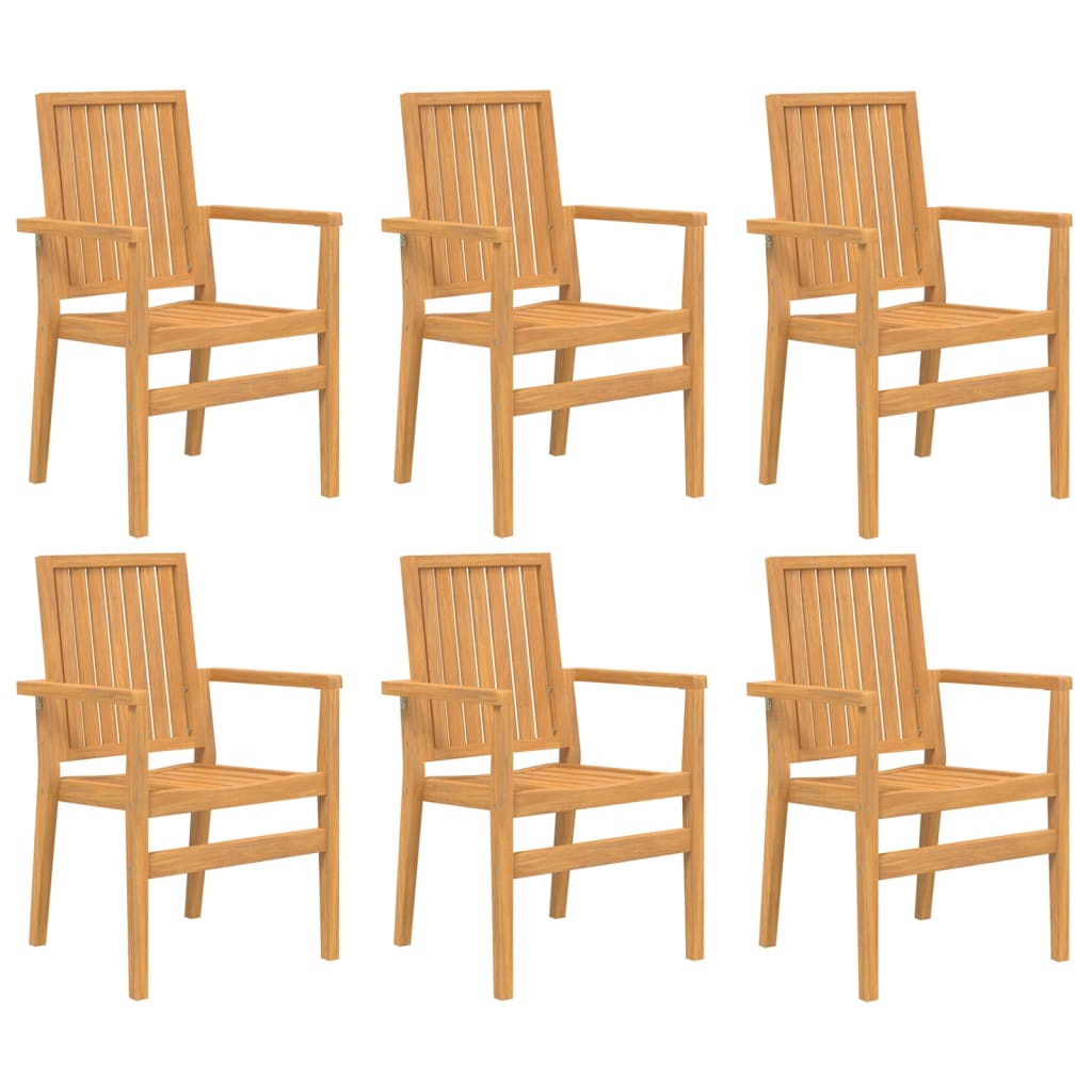 vidaXL Stackable Garden Chairs 6 pcs 56,5x57,5x91 cm Solid Wood Teak