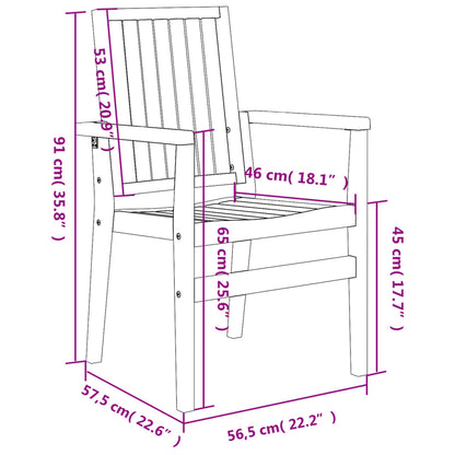 vidaXL Stackable Garden Chairs 6 pcs 56,5x57,5x91 cm Solid Wood Teak