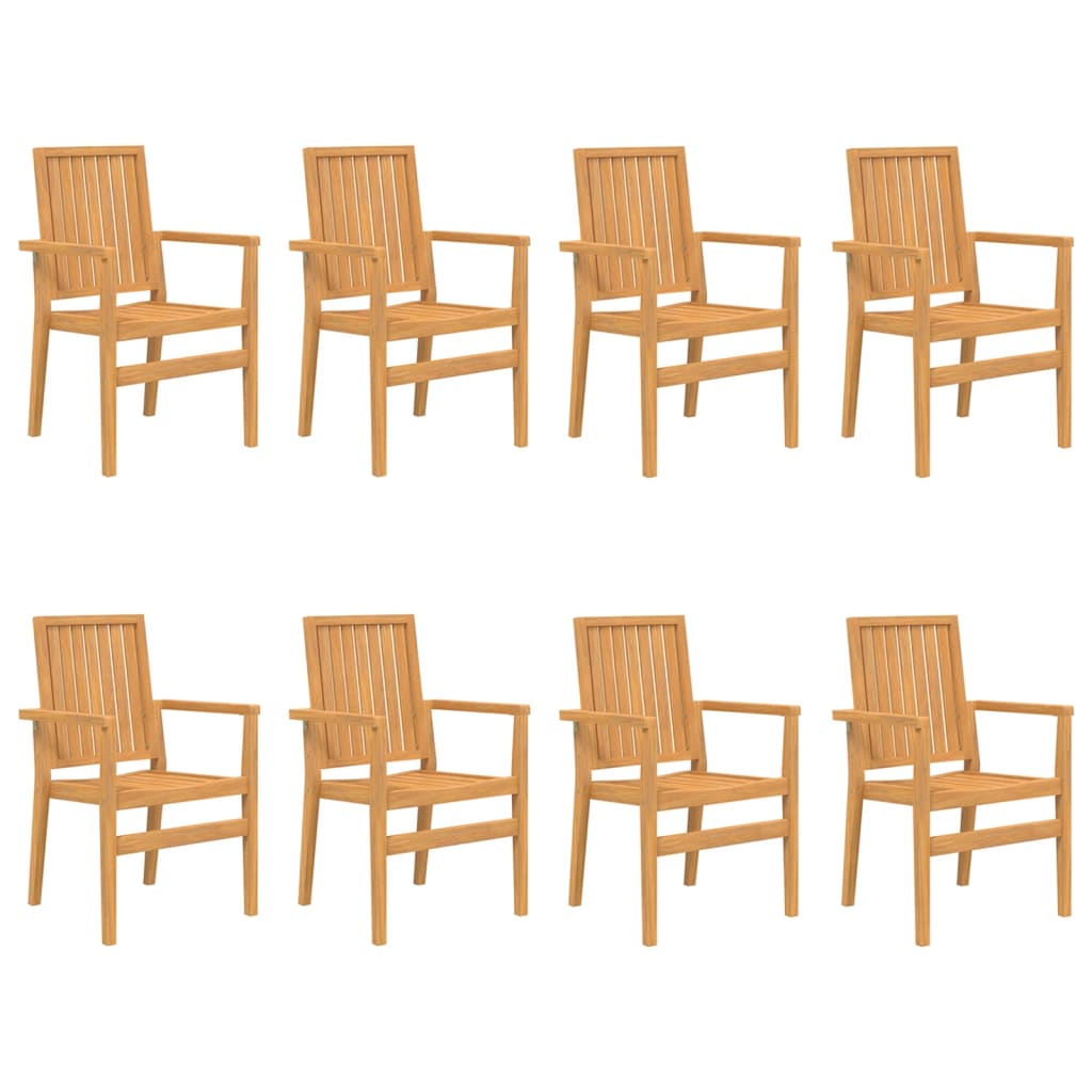 vidaXL Stackable Garden Chairs 8 pcs 56.5x57.5x91 cm Solid Wood Teak