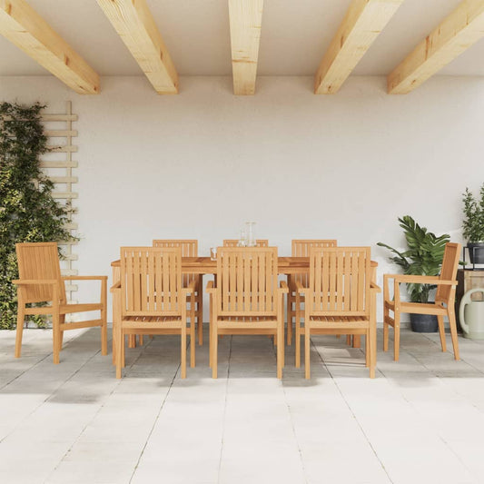 vidaXL Stackable Garden Chairs 8 pcs 56,5x57,5x91 cm Solid Wood Teak