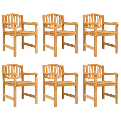vidaXL Garden Chair | Set of 6 | Natural Teak | Solid Teak Wood | Medium