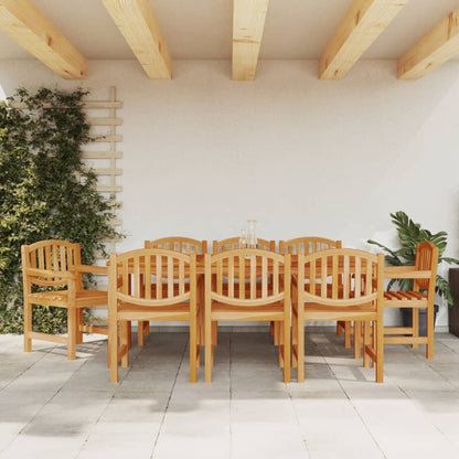vidaXL Garden Chair | Set of 8 | Natural Teak | Solid Teak Wood | Standard