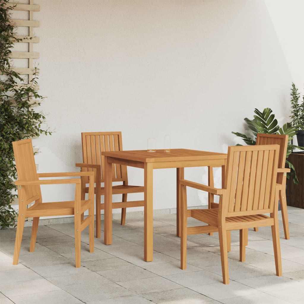 vidaXL 5 Piece Garden Dining Set Solid Wood Teak