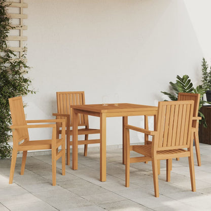 vidaXL 5 Piece Garden Dining Set Solid Wood Teak