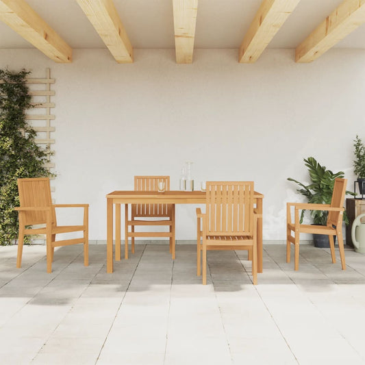 vidaXL 5 Piece Garden Dining Set Solid Wood Teak